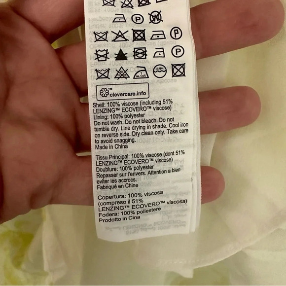 All Saints Demi Marama Dress in Citrus Yellow Short Puff Sleeve V-Neck Sz 8 NWT - Picture 8 of 9